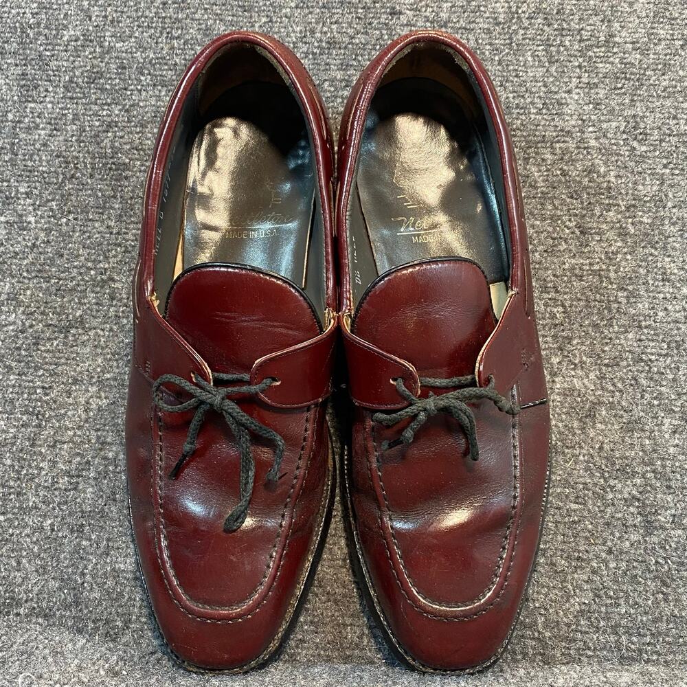 Vintage Nettleton Mens Leather Dress Shoes 10 D Burgundy USA Classic Tie Laces